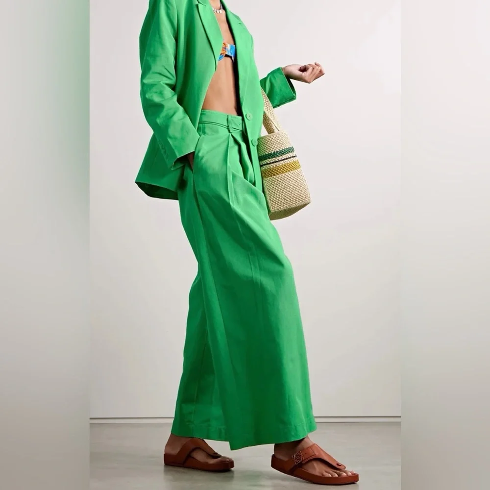 Farm Rio Green Wide-Leg Trousers NWTs sz S - Picture 2 of 11